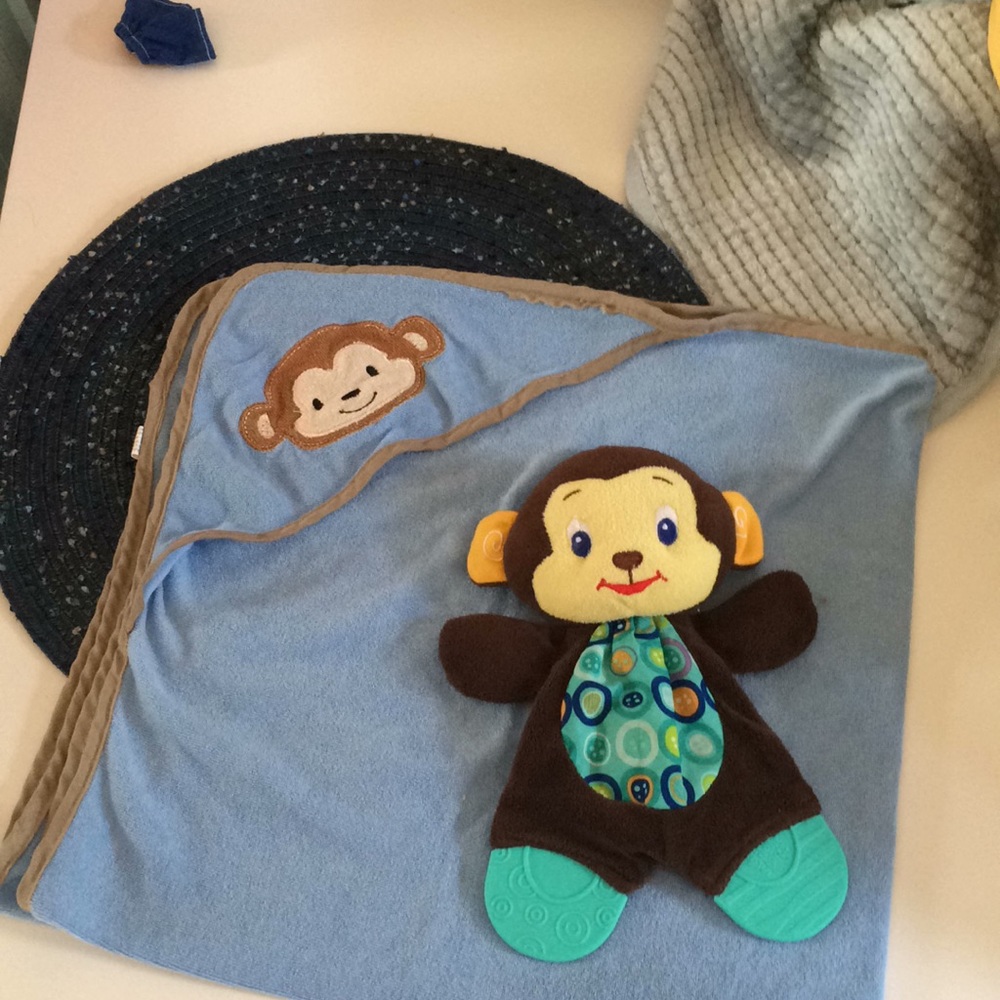 Infant towel and teether